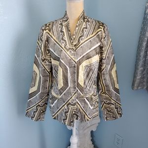 Chico's shimmery Aztec tribal print Blazer A78